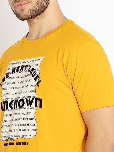 Status Quo Men's Regular Fit T-Shirt (SQ-RN-20633- Gold
