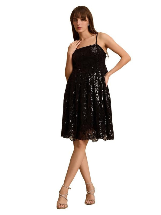 Kazo Spencer Mini Dress for Women Black