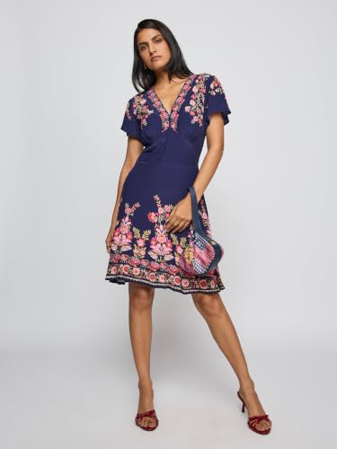 Label RITU KUMAR Navy Bloomsberry Short Dress