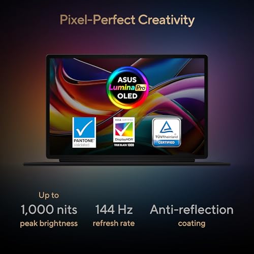 ASUS ProArt PZ14 (2026),Snapdragon® X2 Elite,Qualcomm Adreno iGPU,32GB/1TB,3K OLED,Touchscreen,14"(35.5 cm),144Hz,Win 11,M365 Basic(1Y),Office 24,Black,0.79 Kg,HT7407NA-SN024WS,Creator/Gaming Laptop