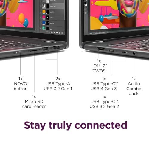 Yoga 7i 2-in-1 Laptop - 16" FHD 2K Touchscreen, Ultra 7 155U, 16GB DDR5, 1TB SSD, Backlit Keyboard, Windows 11 Home, Storm Grey + Cleaning Cloth