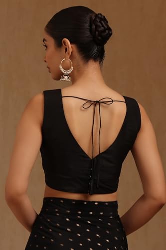 Soch Womens Black Tussar Solid Padded Blouse