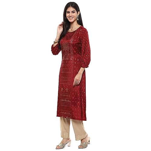 BIBA Women Printed Straight Mix and Match(MNMASSORTED16190E_Maroon_40)