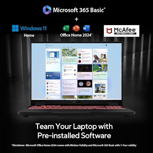 ASUS TUF F16, 14th Gen,Intel Core i7 14650HX,RTX 5060-8GB,16GB,1TB,FHD+,16",165Hz,90WHrs,Windows 11,M365 Basic (1Year)*,Office 2024,Jaeger Gray,2.2 Kg, FX608JMR-RV049WS, Gaming Laptop