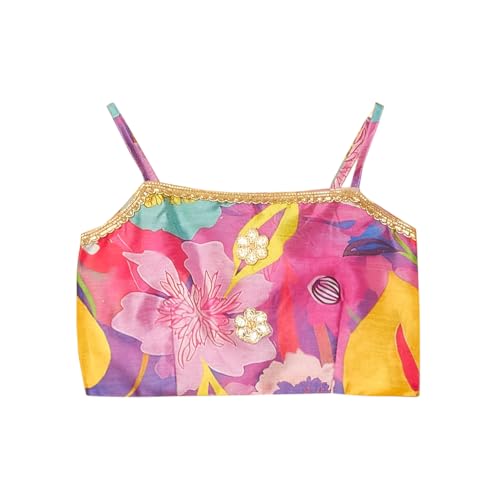 Hopscotch Girls Silk Blend Blouse and Lehenga Ethnic Set with Jacket Readymade In Purple Color For Ages (6-7 Years)