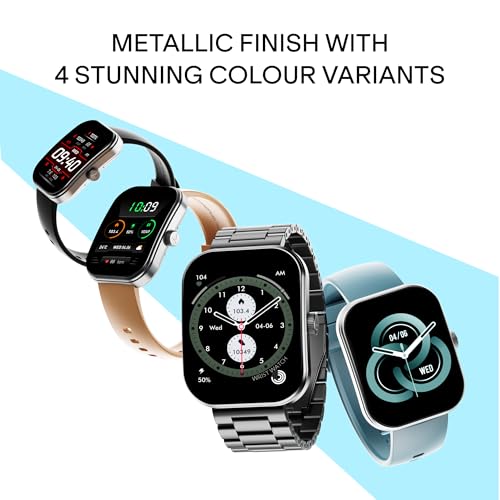 boAt Wave Sigma 3 Curv Smartwatch with 2.01” (5.33 cm) Immersive Curved Display, Metallic Finish, Functional Crown, BT Calling, Sleep, Stress, Heart Rate & SpO2 Monitoring, SOS, IP68 (Black Active)