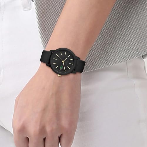 Lacoste L.12.12 Ladies Quartz Black Round Dial Women's Analog Watch - 2001212