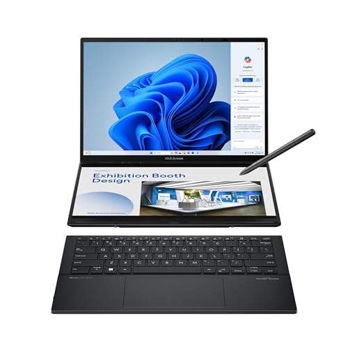 ASUS Zenbook Duo Laptop, Dual 14” OLED 3K 120Hz Touch Display, Intel Evo Certified, Intel Core Ultra 9 285H, Intel Arc Graphics, 32GB RAM, 1TB SSD, Windows 11, Inkwell Gray, UX8406CA-PS99T