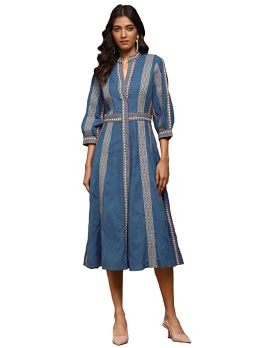Ritu Kumar Blue Embroidered Long Dress