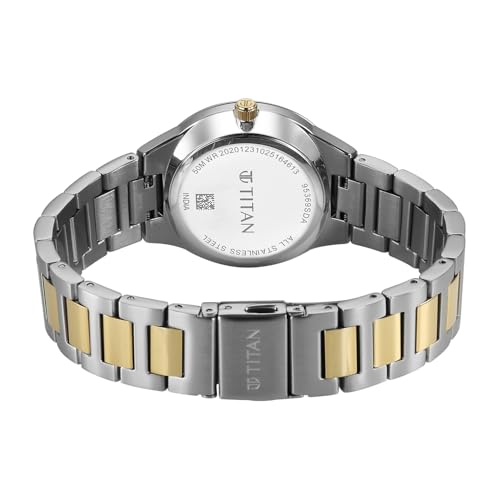 Titan Workday Wonders 2 with Lt Champ Dial Rose Gold & Silver Metal Strap Watch for Women - 95369BM01