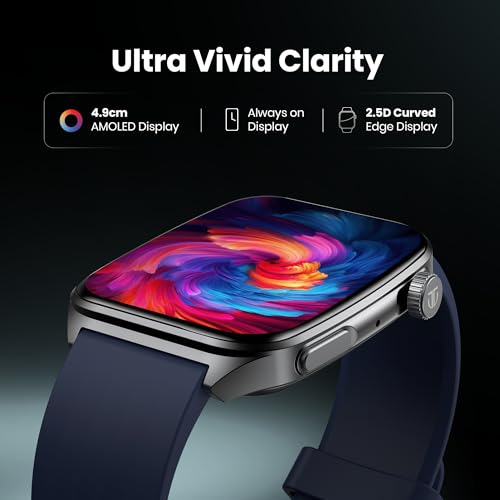 Titan Smart 4.0 Smartwatch with 1.93” AMOLED Display, Infinite AI Watch Faces, AI Voice assistant, Smart Hydration, Multiple Menu Styles, QR Hub, 100+ Multisports, BT Calling, HRM, SpO2, Games - Blue