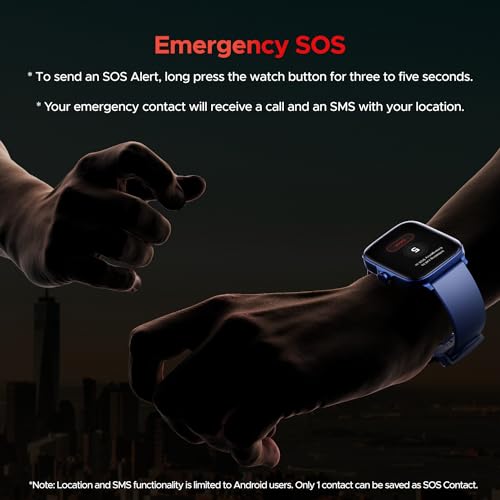 boAt Storm Call 3 w/Turn-by-Turn Navigation, 1.83” HD Display, Bluetooth Calling, Crest+ OS, QR Tray, Watch Face Studio, Coins, Emergency SOS Smart Watch for Men & Women(Dark Blue)