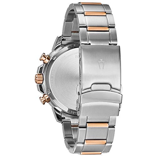 Bulova Mens Chronograph Quartz Watch with Stainless Steel Strap 98B301, Silver, Bracelet