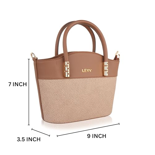 Lexy Women's Hand Bag | Handbag for Work | Ladies Purse | Stylish Shoulder Bag | Gift for Women (Tan Brown)