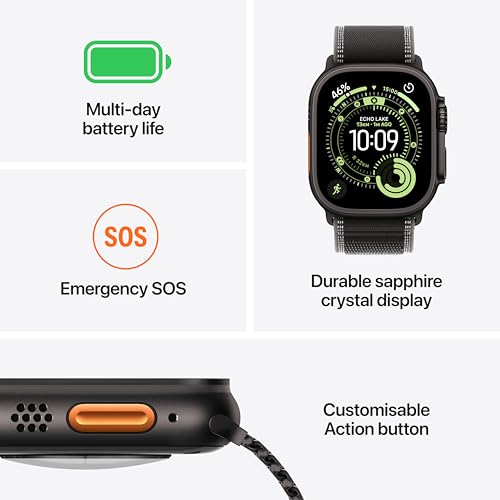 Apple Watch Ultra 3 GPS + Cellular 49mm Natural Titanium Case with Natural Titanium Milanese Loop - Medium