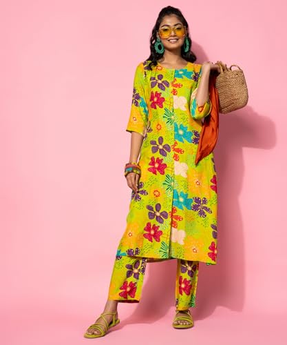 Libas Women's Printed Co-Ords (35500_Green