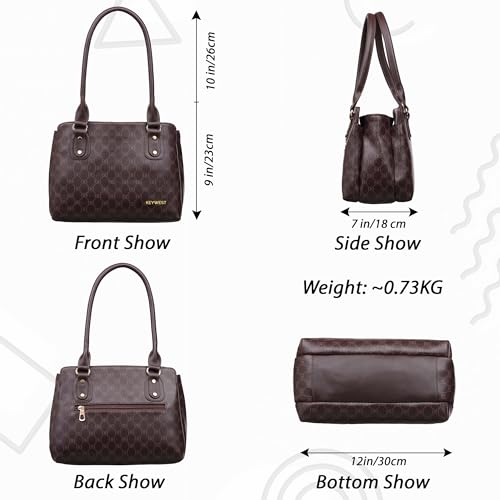 Keywest Women's Penguin Luxe Tote Handbag for Women | Office Bag for Work | Ladies Purse | Stylish Shoulder Bag | Gift For Women | Brown