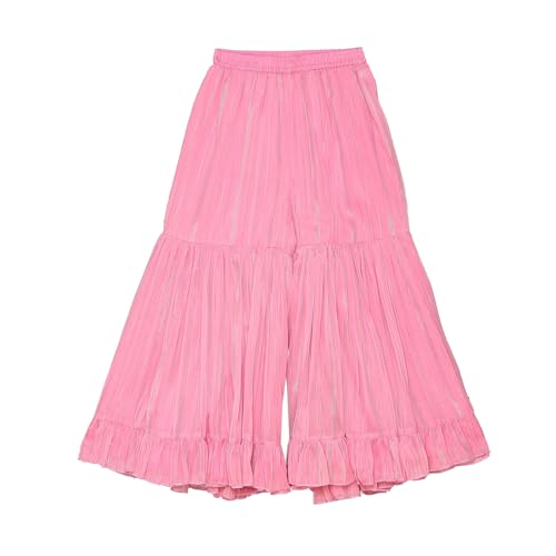 Biba Girl's Pink Polyester Blend Gathered Kurta Set