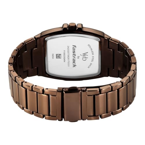 Fastrack Vyb Challenger Quartz Analog 3 Hands Brown Dial Brown Alloy Strap Watch for Guys - FV30023QM04W