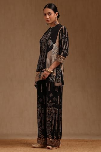 Soch Women's Crepe Co-Ords Set (FWA5KS10877_Black