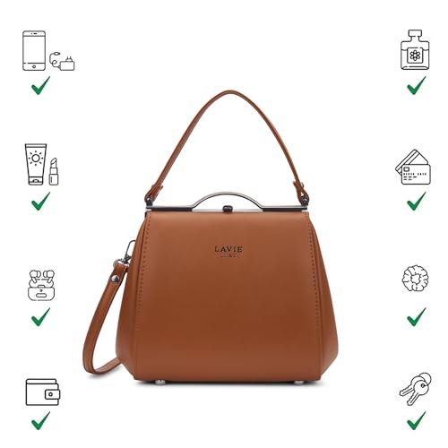 Lavie Luxe Women's Fluff26 Frame Satchel Bag | Satchel Handbag for Work | Ladies Purse | Stylish Shoulder Bag | Gift for Women