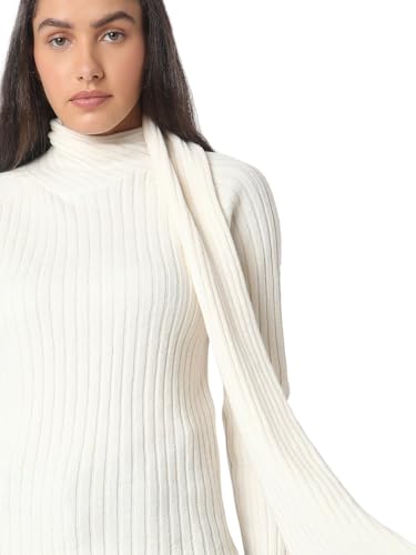 VERO MODA Women's Regular Fit Off White Sweater