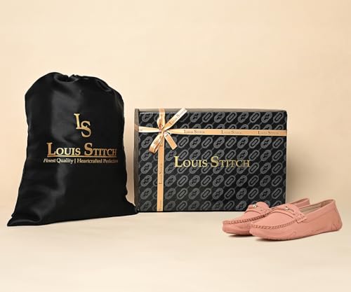 LOUIS STITCH Women’s Premium Pink Slip-On Loafers | Elegant Solid Slip-On Comfort Shoes for Casual and Formal Wear | Slip-On Loafer Shoes for Women | LSLD-BLR-HS03-PK | UK-4