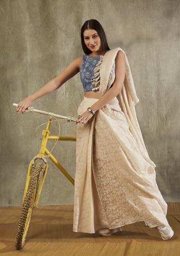 SALWAR STUDIO Blue Cotton Block Printed Blouse_MD-0034-BLUE-42