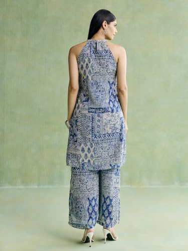 Aarke Ritu Kumar Blue Patchloom Kurta With Pant And Dupatta