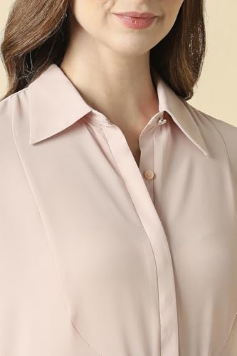 Women Pink Solid Long Sleeves Shirt