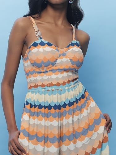 Label RITU KUMAR Orange Printed Jumpsuit