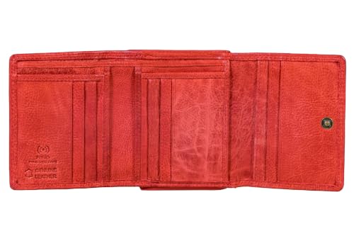 Calfnero Genuine Leather Women's Trifold Wallet with Zip Coin Pocket, Multiple Card Slots, Compact Ladies Wallet