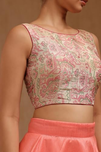 Soch Womens Fuchsia Tussar Ethnic Motifs Padded Blouse