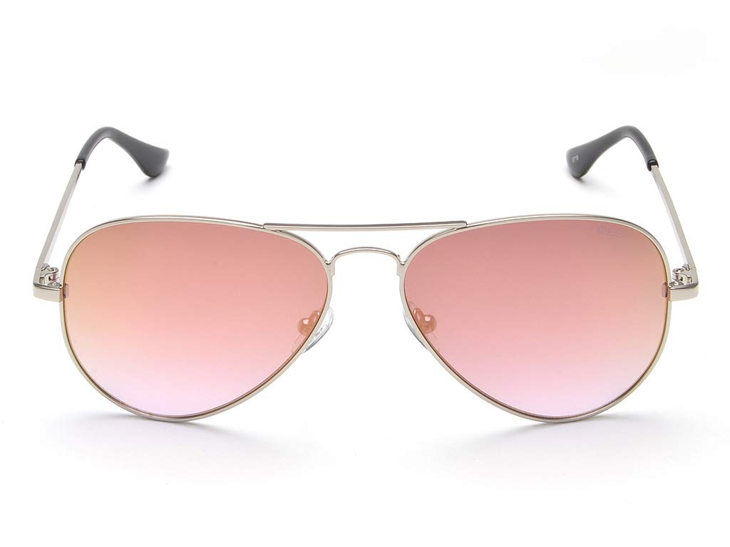 IDEE 100% Uv Protected Sunglasses For Unisex|Size- Large|Shape- Aviator|Model- Ids2500C46Sg, Silver