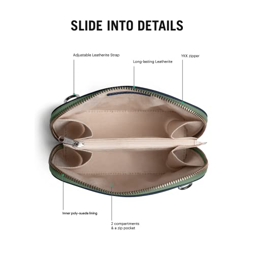 DailyObjects Trapeze Sling Crossbody Bag for Girls and Women | Made with Durable Vegan Leather Material | Carefully Handcrafted | Zip Closure | Adjustable and Detachable Straps | Multicolor