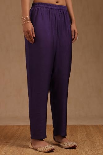 Soch Womens Purple Viscose Blend Ethnic Motifs Suit Set With Mirror And Cutdana