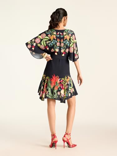 Label RITU KUMAR Black Beth Printed Short Dress