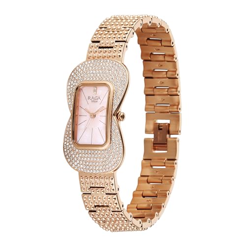 Titan Raga Glimmers Quartz Pink Shaped Dial Women's Watch | Water Resistant Watch | Watches for Women Analog - 95340WM01F