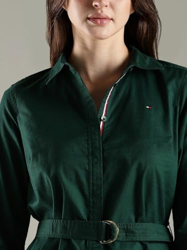 Cotton Spread Collar Shirt Dress