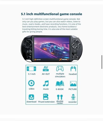 Sameo Handheld Game Console Xtreme Pro with 10000 Games - Black