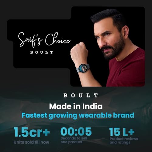 GOBOULT Dire Smartwatch 1.38'' 2.5D Curved HD Display, BT Calling, 500 Nits Brightness, IP67, 250+ Watchfaces, 120+ Sports Modes, AI Voice Assistant, SpO2 Monitoring (Blue)