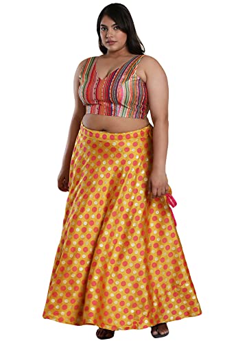 SALWAR STUDIO Women's Multicolor Silk Blend Readymade Saree Blouse-PLSSB00022-MULT
