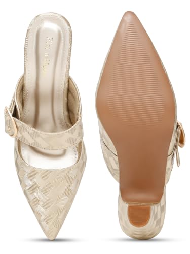 Flat n Heels Womens Gold Pumps FnH 2784-GD