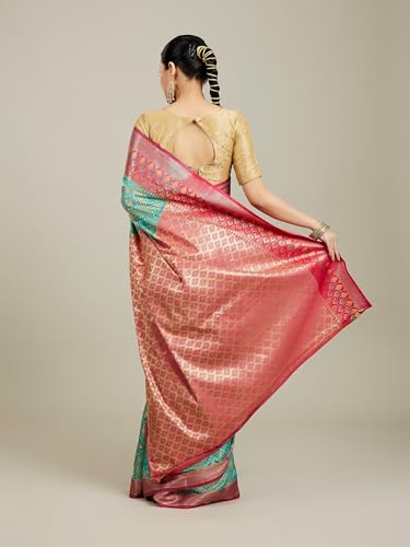 MOHEY Women's Art Silk Weave Saree(Light Blue)