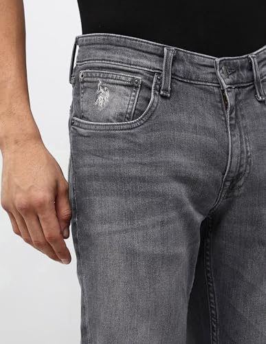 U.S. Polo Assn. Denim Co. Men's Brandon Slim Tapered Fit Grey Jeans (UDJEN1823_Grey_40)