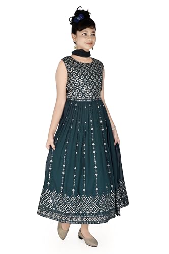 EthniCraze Girls Ethnic long Georgette embroidery gown for kids