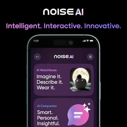 Noise Pro 6 Max Smart Watch:Intelligent with Noise AI, Endless AI Watch Faces, AI Companion, 1.96” AMOLED, Stainless Steel Build, Built-in GPS, 5 ATM, EN2 Processor, for iOS & Android(Chrome Black)