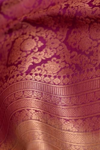 Taneira Dark Violet Silk Viscose Kanchi Design Woven Saree