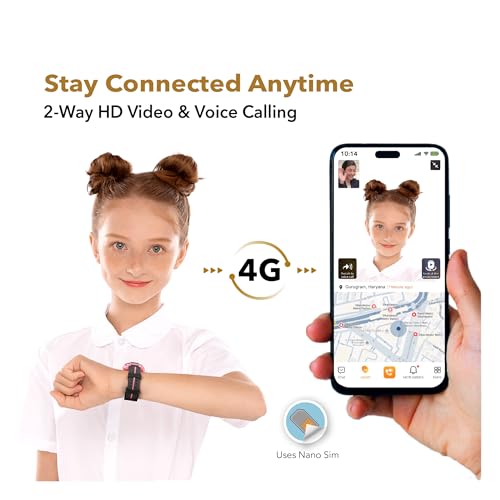 imoo Kids Phone Watch Z1 – Smart Watch with GPS Tracker, 4G Video & Voice Calls, Advanced Parental Controls, Durable Quality with IPX8 Water Resistance, SOS, for Kids (Grapefruit Red)