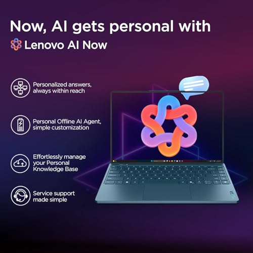 Lenovo Yoga Slim 9 Intel Evo Core Ultra 7 258V Touchscreen Laptop (32GB RAM/1TB SSD/14 (35.5cm)/4K WQUXGA OLED/AI PC AI Now/Copilot+ PC/Windows 11/Office 2024/1Yr ADP/Teal/1.2Kg), 83CX002LIN